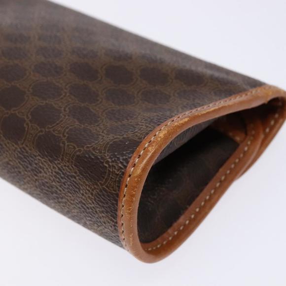 CELINE Macadam Canvas Pouch PVC Leather Brown Gold Auth BA4479 - Picture 15 of 16